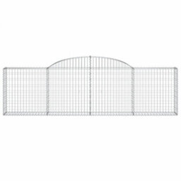 Berkfield Arched Gabion Baskets 4 Pcs 300X30X80/100 Cm Galvanised Iron - thumbnail 4
