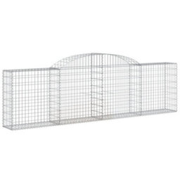 Berkfield Arched Gabion Baskets 4 Pcs 300X30X80/100 Cm Galvanised Iron - thumbnail 3