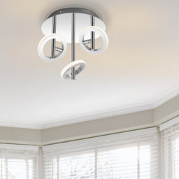 Cosylyte Holdon 3 Ring Drop Rod Integrated Led Modern Ceiling Spotlight - Chrome - thumbnail 1
