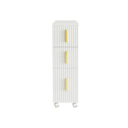Hygrad Built to Survive Slim Bathroom Floor Cabinet, Narrow Floor Storage Unit With 3 Drawers With Built-In Wheels - thumbnail 1