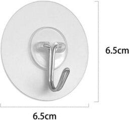 6 Pack Adhesive Wall Hooks, Adhesive Hooks, Waterproof For Kitchen And Bathroom, Door - thumbnail 2