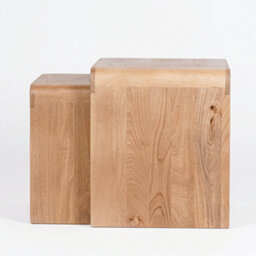 Elm Home And Garden Chiswick Solid Acacia Wood Nest Of Tables Natural 46Cm H X 53Cm W X 40Cm D - thumbnail 6