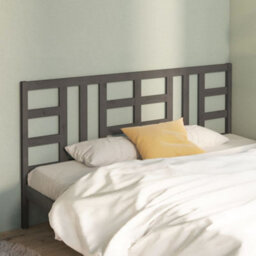 Berkfield Bed Headboard Grey 206X4X100 Cm Solid Wood Pine - thumbnail 1