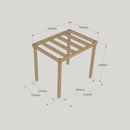 Rutland County Garden Furniture Box Pergola - Wood - L240 X W420 X H270 Cm - Light Green - thumbnail 4