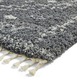 Grey Ivory Shaggy Kilim Modern Moroccan Geometric Rug For Dining Room-160Cm X 220Cm - thumbnail 5