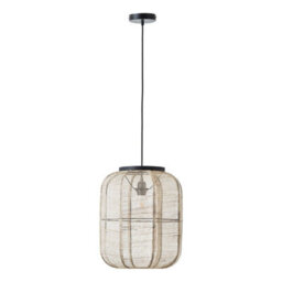 Luminosa Lighting Luminosa Zaire Single Pendant Ceiling Lamp, Natural Linen, Matt Black - thumbnail 6