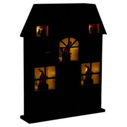 Urbn-Living Urbnliving 37Cm Height Red & White Wooden House Advent Calendar Christmas Xmas Santa Led Lights 24 Drawer Countdown - thumbnail 4