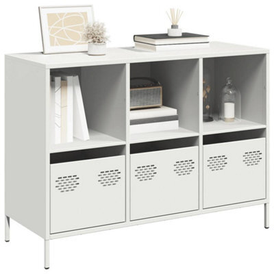 Berkfield Sideboard White 101.5X39X73.5 Cm Cold-Rolled Steel - image 1