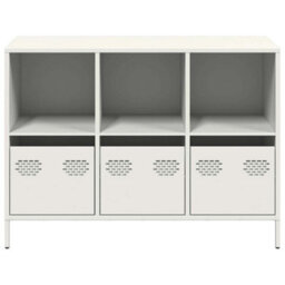 Berkfield Sideboard White 101.5X39X73.5 Cm Cold-Rolled Steel - thumbnail 5