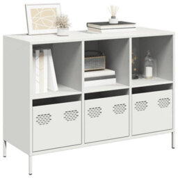 Berkfield Sideboard White 101.5X39X73.5 Cm Cold-Rolled Steel - thumbnail 1