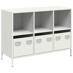Berkfield Sideboard White 101.5X39X73.5 Cm Cold-Rolled Steel - thumbnail 2