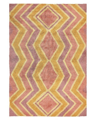 Beliani Hand-Tufted Cotton Area Rug 140 X 200 Cm Multicolour Modern Abstract - image 1