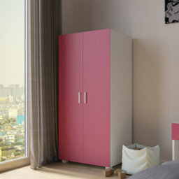 Urbn-Living Urbnliving 130Cm Height Kids Bedroom Furniture Pink Wardrobe Storage - thumbnail 3