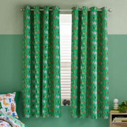 Catherine Lansfield Animal Magic Fully Reversible 66X72 Inch Eyelet Curtains Two Panels Natural - thumbnail 4
