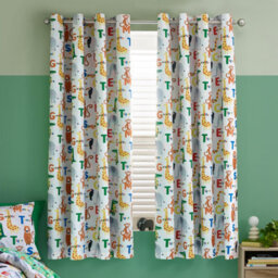 Catherine Lansfield Animal Magic Fully Reversible 66X72 Inch Eyelet Curtains Two Panels Natural - thumbnail 3