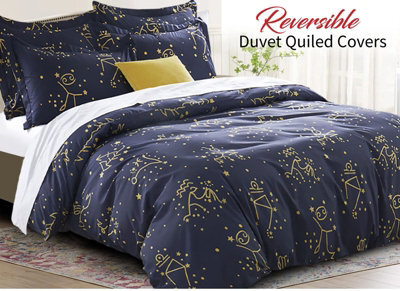 Ameha Printed Duvet Cover 3 Piece Set Star Light Design Reversible & Skin-Friendly King Size (230X220Cm) - image 1