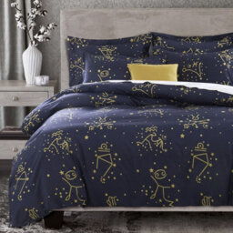 Ameha Printed Duvet Cover 3 Piece Set Star Light Design Reversible & Skin-Friendly King Size (230X220Cm) - thumbnail 8