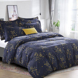 Ameha Printed Duvet Cover 3 Piece Set Star Light Design Reversible & Skin-Friendly King Size (230X220Cm) - thumbnail 2