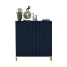Heze Furniture Elpis Glamour Sideboard Push-To-Open Cabinet - Navy Matt / Copper Frame - thumbnail 1