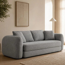 Grey Modular Chaise Sofa Set With Storage, Square Ottoman - thumbnail 5