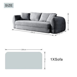 Grey Modular Chaise Sofa Set With Storage, Square Ottoman - thumbnail 2