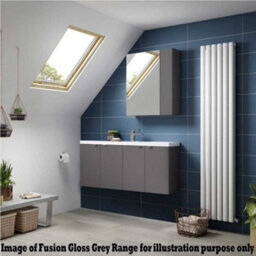 Hudson Reed Fusion Wall Hung 4 Drawer Vanity Unit & Twin Polymarble Basin, Sink Vanity Unit, Charcoal Black, 1200mm - thumbnail 4