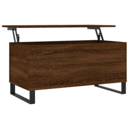 Berkfield Modern Coffee Table Brown Oak 90X44.5X45 Cm Engineered Wood - thumbnail 1