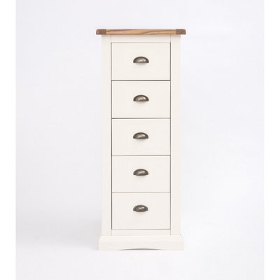Cabinet Bits Cosenza 5 Drawer Narrow Chest Of Drawers Brass Cup Handle - image 1