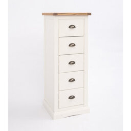 Cabinet Bits Cosenza 5 Drawer Narrow Chest Of Drawers Brass Cup Handle - thumbnail 3
