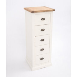 Cabinet Bits Cosenza 5 Drawer Narrow Chest Of Drawers Brass Cup Handle - thumbnail 4