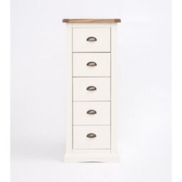 Cabinet Bits Cosenza 5 Drawer Narrow Chest Of Drawers Brass Cup Handle - thumbnail 1