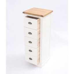 Cabinet Bits Cosenza 5 Drawer Narrow Chest Of Drawers Brass Cup Handle - thumbnail 5