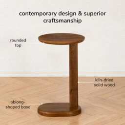 MH London Nora Side Table Solid Wood Living Room End Table Bedside Table Walnut Wooden Side Table - thumbnail 4