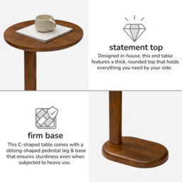 MH London Nora Side Table Solid Wood Living Room End Table Bedside Table Walnut Wooden Side Table - thumbnail 6