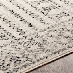 Livabliss Pisa-Geometric Grey Off-White Black Living Dining Bedroom Rug 140 X 200 Cm Easy Care, Non Shedding - thumbnail 3
