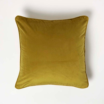 Homescapes Gold Filled Velvet Cushion With Piped Edge 46 X 46 Cm - image 1