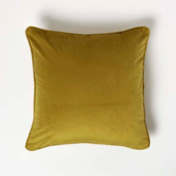Homescapes Gold Filled Velvet Cushion With Piped Edge 46 X 46 Cm - thumbnail 1