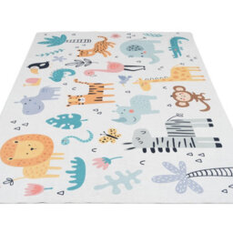 Loomed Washable Non-Slip Kids Nursery Animal Print Play Mat 190Cm X 280Cm - thumbnail 2