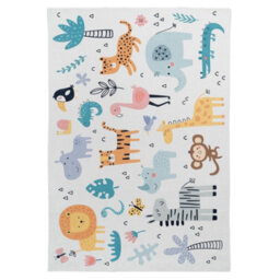 Loomed Washable Non-Slip Kids Nursery Animal Print Play Mat 190Cm X 280Cm - thumbnail 1