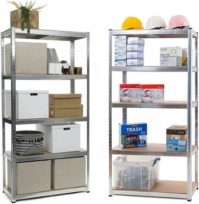2 X 5 Tier Shelving Unit - For Storage Heavy Duty Racking Shelf Shelves Shed Metal Home Garage Work - image 1