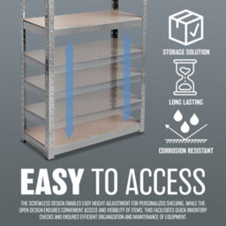 2 X 5 Tier Shelving Unit - For Storage Heavy Duty Racking Shelf Shelves Shed Metal Home Garage Work - thumbnail 4