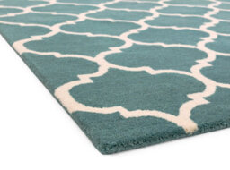 Ogee Duck Egg Wool Geometric Luxurious Modern Handmade Easy To Clean Rug For Living Room And Bedroom-80Cm X 150Cm - thumbnail 4