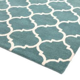 Ogee Duck Egg Wool Geometric Luxurious Modern Handmade Easy To Clean Rug For Living Room And Bedroom-80Cm X 150Cm - thumbnail 2