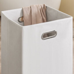 Sobuy Bzr213-W, Slim Bathroom Cabinet With 3 Laundry Baskets & 1 Large Integrated Hamper & 2 Removable Fabric Bins,white - thumbnail 7