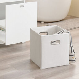 Sobuy Bzr213-W, Slim Bathroom Cabinet With 3 Laundry Baskets & 1 Large Integrated Hamper & 2 Removable Fabric Bins,white - thumbnail 9