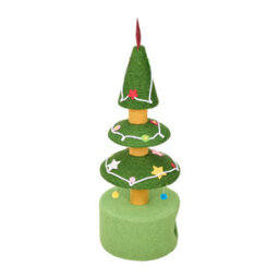 Darphe Christmas Tree Cat Tree With Sisal Scratching Posts And Plush Condo With Hanging Pom-Poms, 105Cmh - thumbnail 4