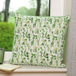 Dibor Set Of 2 Large Green Leaf Print Indoor Furniture Sofa & Chair Cushions - thumbnail 2