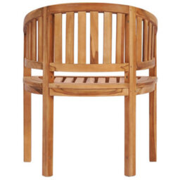 Berkfield Banana Chairs 2 Pcs Solid Teak Wood - thumbnail 4