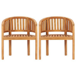 Berkfield Banana Chairs 2 Pcs Solid Teak Wood - thumbnail 2