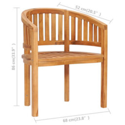 Berkfield Banana Chairs 2 Pcs Solid Teak Wood - thumbnail 7